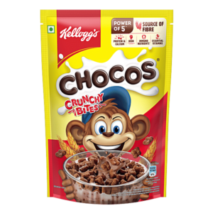Kellogg's Chocos Crunchy Bites | Source of Calcium & Fibre, High in Protein | Kids Breakfast cereal